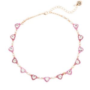 Betsey Johnson XOXO Stone Heart Necklace